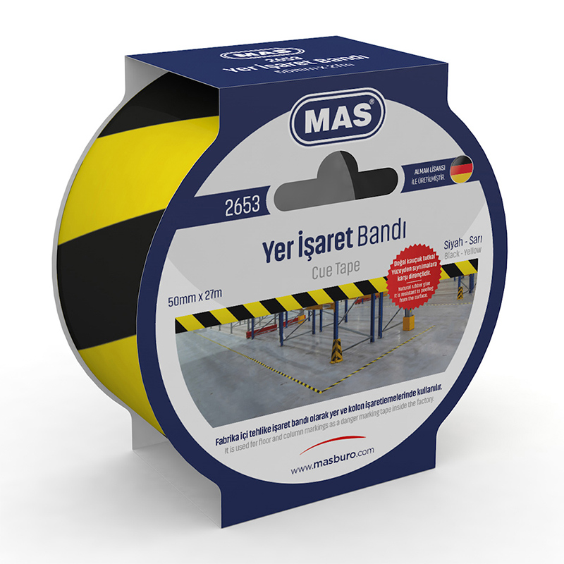 MAS 2653 50mmX27mt YER İŞARETLEME BANDI KIRMIZI-BEYAZ