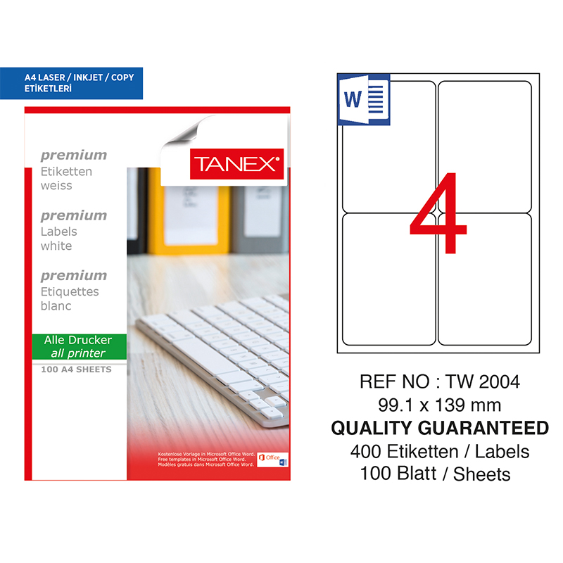 TANEX 99,1x139 LASER ETİKET TW-2004