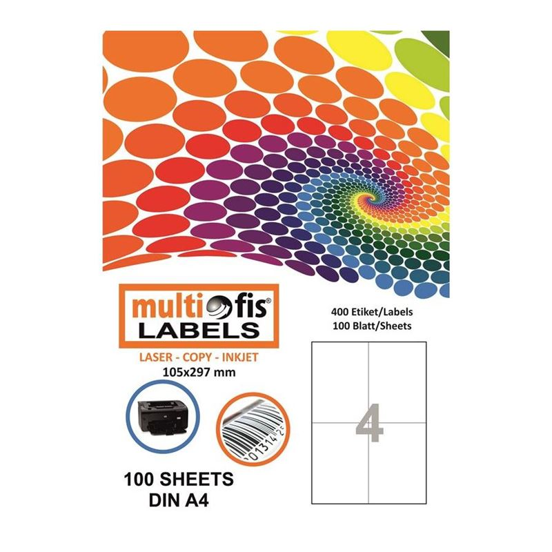 MULTİOFİS 105x148,5 mm LASER ETİKET 5204