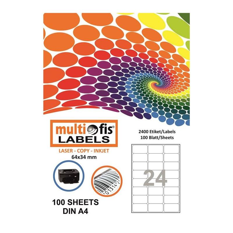 MULTİOFİS 64x34 mm LASER ETİKET 5022