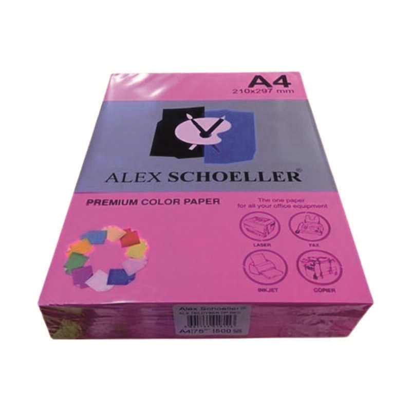 ALEX ALX-742 A4 FOSFORLU PEMBE FOTOKOPİ KAĞIDI 500 LÜ