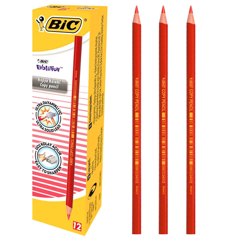 BİC EVOLUTION KIRMIZI KOPYA KALEMİ 12 Lİ 921369 (ÖZEL FİYAT)